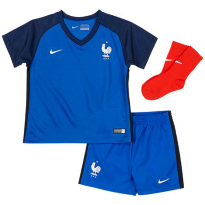 Ensemble Equipe de France Bébé 2016/2017 EURO 2016 Maillot Short Chaussettes Domicile