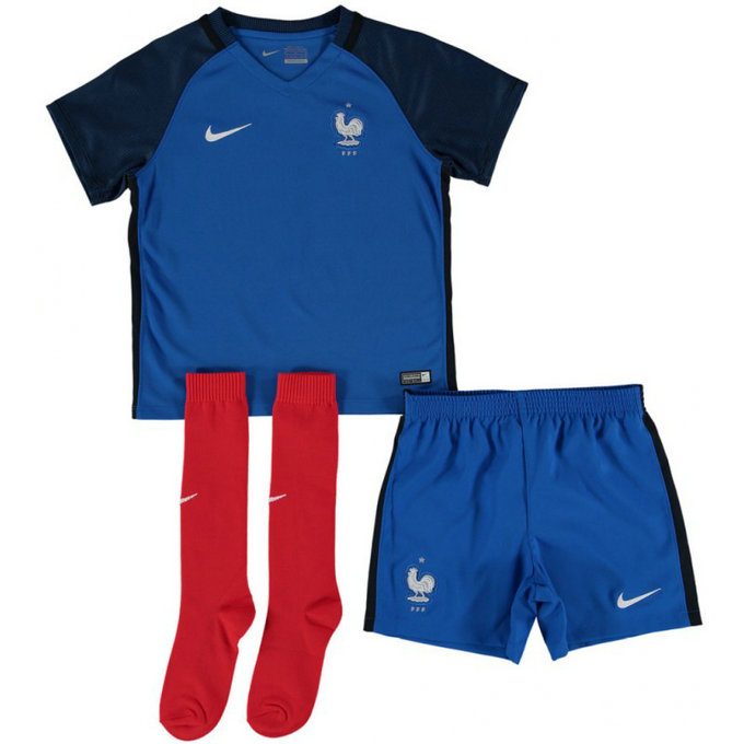 Ensemble Equipe de France Enfant 2016/2017 EURO 2016 Maillot Short Chaussettes Domicile