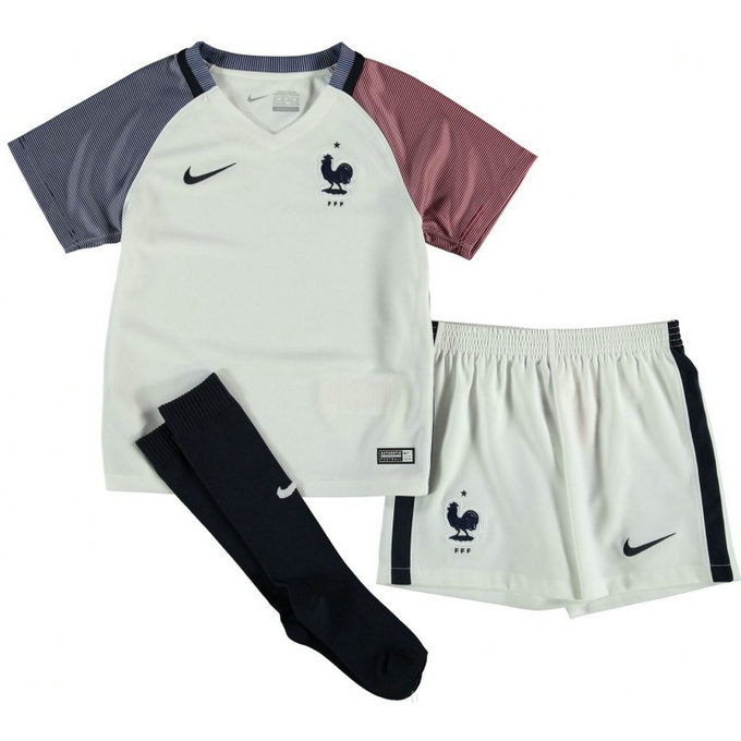 Ensemble Equipe de France Enfant 2016/2017 EURO 2016 Maillot Short Chaussettes Extérieur